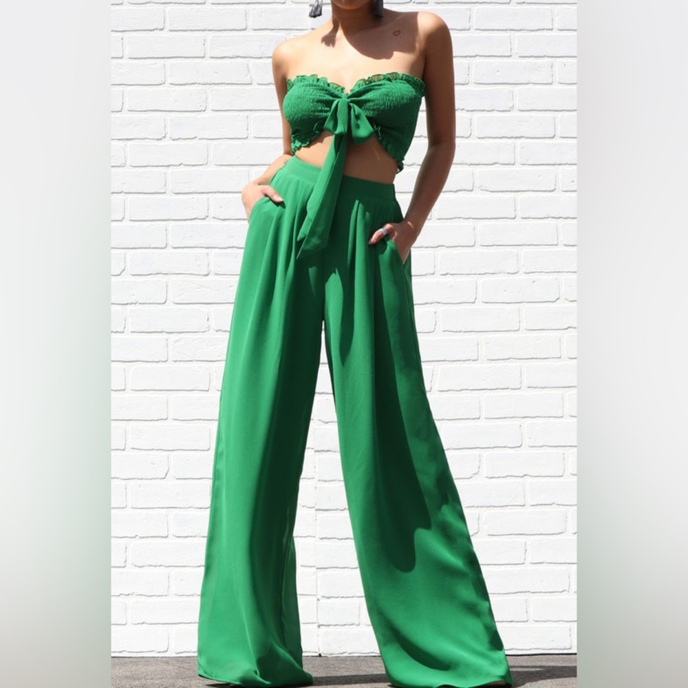 Two Piece Green Pant Set